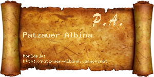 Patzauer Albina névjegykártya