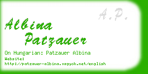 albina patzauer business card